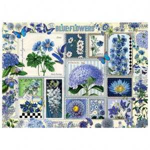 Puzzle Barbara Behr: Blue Flowers - 1000 pz - Cobble Hill 80043