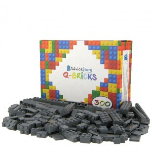 Lego compatibile Q-BRICK - Griogio scuro - 300 pz