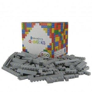 Lego compatibile Q-BRICK - Grigio chiaro - 500 pz