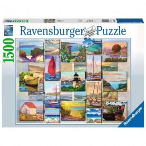 Puzzle Catherine Elliott: Collage costiero - 1500 pz - Ravensburger 16820 - Box