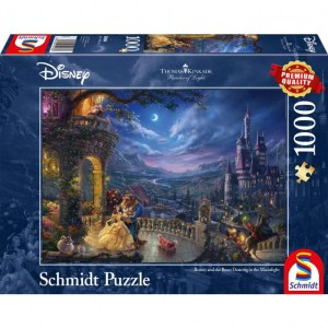 Puzzle Thomas Kinkade: Disney La Bella e la Bestia al chiaro di luna - 1000 pz - Schmidt 59484 - Box