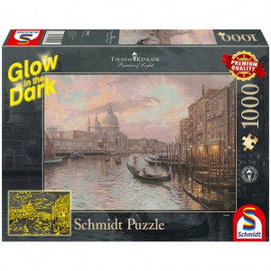 Puzzle Thomas Kinkade: Nelle strade di Venezia - 1000 pz - Schmidt 59499 - Glow in the Dark