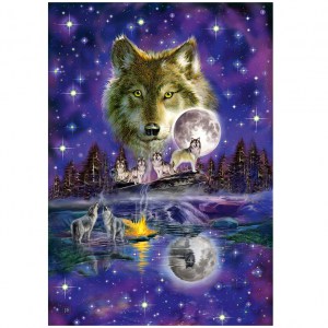 Wolf in the moonligh - Lupo al chiaro di luna - 1000 pz - Schmidt 58233