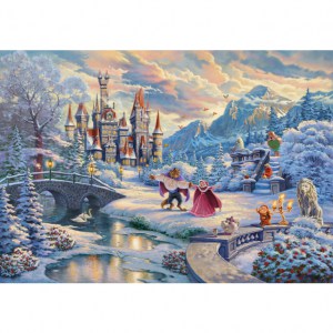 Puzzle T. Kinkade: Disney La Bella e la Bestia sulla neve - 1000 pz - Schmidt 59671