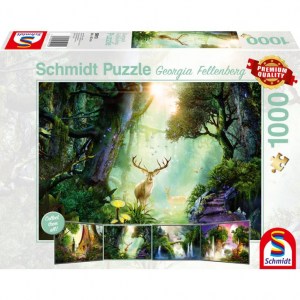 Puzzle Georgia Fellenberg: Deer in the forest - 1000 pz - Schmidt 59910 - box
