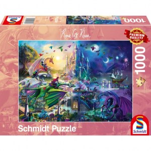 Puzzle Rose Cat Khan - Gara notturna di Draghi - 1000 pz - Schmidt 57585 - box