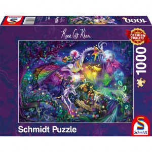 Puzzle Rose Cat Khan - Circo Notturno Estivo - 1000 pz - Schmidt 57586 - box
