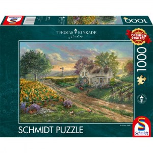 Puzzle Thomas Kinkade: Campi di Girasole - 1000 pz - Schmidt 58779 - box