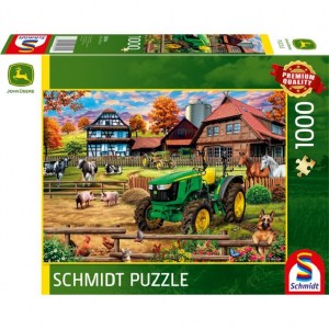 Puzzle Fattoria con trattore: John Deere 5050E - 1000 pz - Schmidt 58534 - box