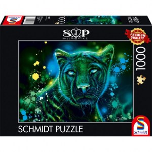 Puzzle Neon Blue Green Panther - 1000 pz - Schmidt 58517 - box